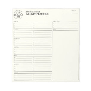 Bloc-note Logo simple du planificateur hebdomadaire personne