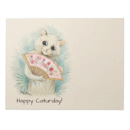 Bloc-note Louis Wain Chat blanc avec ventilateur CC0038