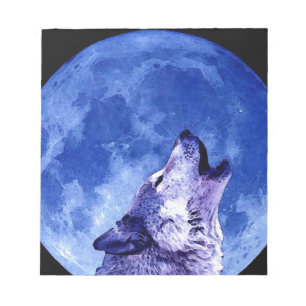 Bloc-note Loup hurlant à la lune