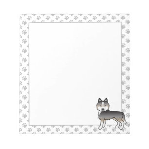 Bloc-note Louveteau gris clair Husky sibérien Chien de dessi