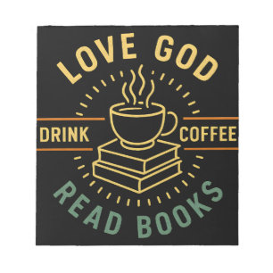 Bloc-note Love God Drink Coffee Lire les livres Amateurs Vin