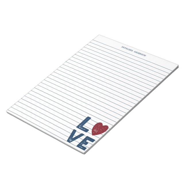 Bloc-note LOVE Graphic Lin Écriture Papier papeterie (Incliné)