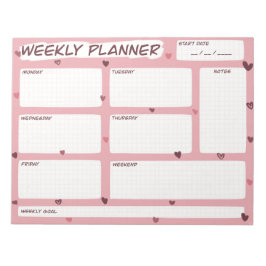 Bloc-note Love Heart Weekly Planner