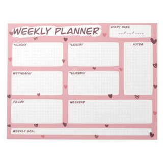 Bloc-note Love Heart Weekly Planner