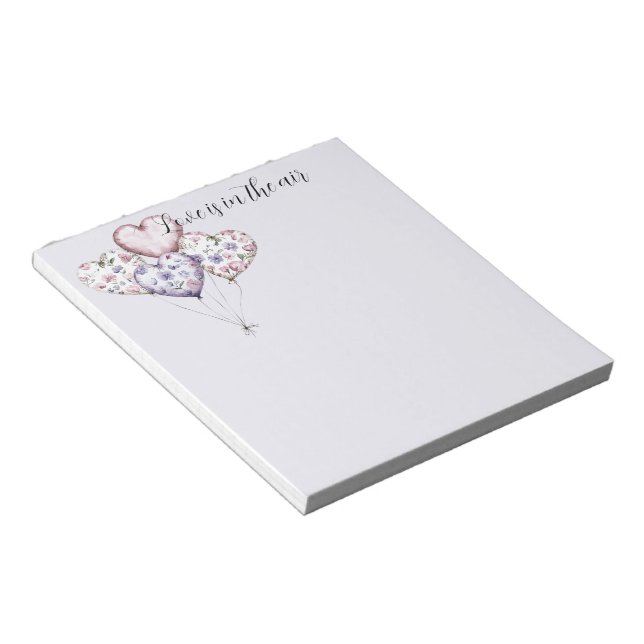 Bloc-note Love is in the air Lavender Purple Heart Balloons (Incliné)
