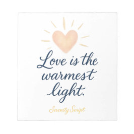 Bloc-note Love Is the Warmest Light Notepad