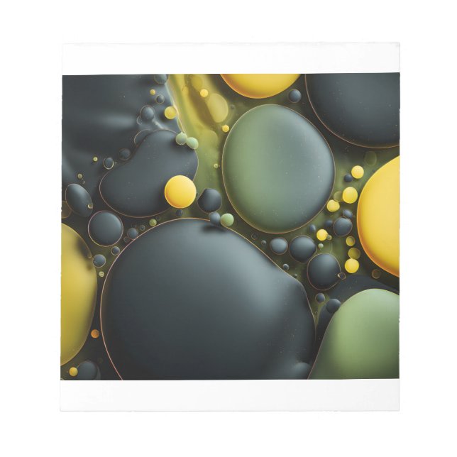 Bloc-note Luminous Fluid Dynamics: Yellow and Green Abstract (Devant)
