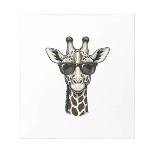 Bloc-note Lunettes de soleil de girafe cool Vintage gravure