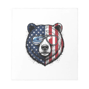 Bloc-note Lunettes de soleil de l'ours patriotique Vintage V