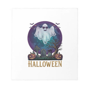 Bloc-note Lunettes de soleil fantôme Halloween Violet Lune C