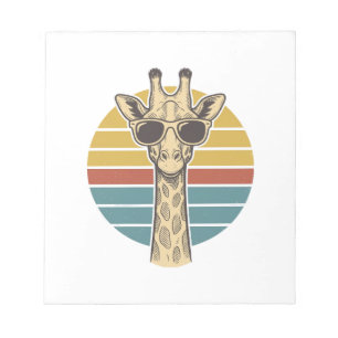 Bloc-note Lunettes de soleil girafe vintage vecteur crépuscu