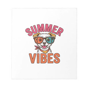 Bloc-note Lunettes de soleil pour chien ambiance estivale De