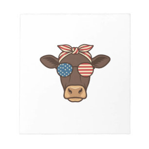 Bloc-note Lunettes de soleil tête de vache patriotique desig