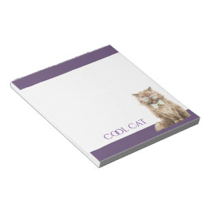 Bloc-note Lunettes marron chat cool