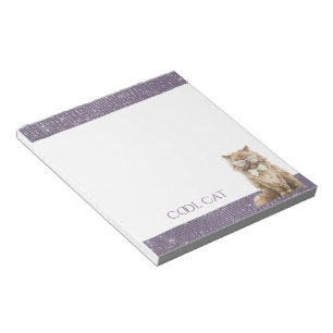 Bloc-note Lunettes Purple Sparkle Brown Cool Cat  