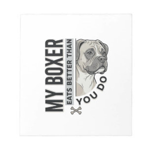 Bloc-note Ma chemise pour amoureux de Boxer Mon Boxer mange