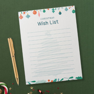 Bloc-note Ma liste de souhaits - Noël moderne