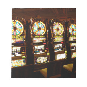 Bloc-note Machine à jouer un bandit armé argent Las Vegas
