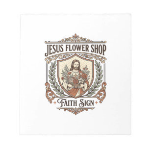 Bloc-note Magasin de Fleurs Jésus Enseigne de Foi Magasin de