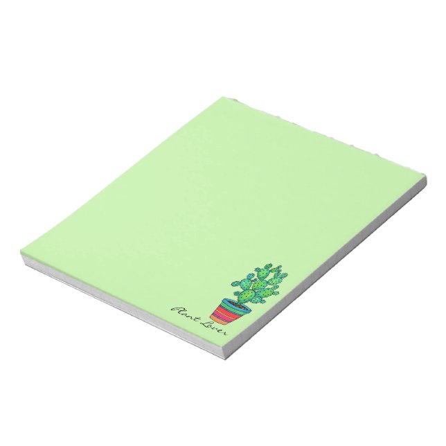 Bloc-note Magnifique Cactus Aquarelle En Beau Pot (Tourné)