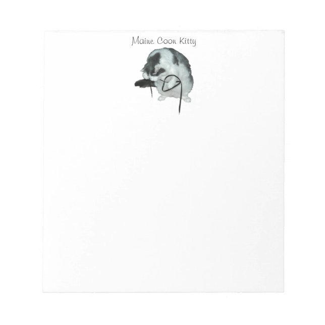 Bloc-note Maine coon chat jouant Notepad (Devant)