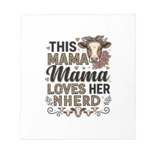 Bloc-note Mama aime sa conception de chemise de maman de vac