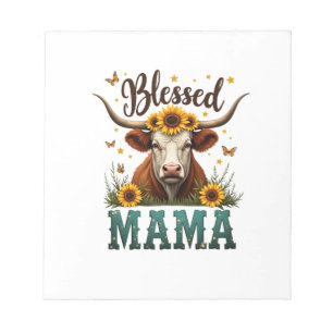 Bloc-note Maman bénie vintage vache highland tournesol Weste