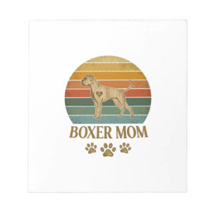 Bloc-note Maman Boxer Chien Rétro Coucher de Soleil Empreint