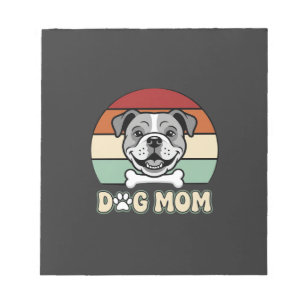 Bloc-note Maman Chien Rétro Bulldog Vector