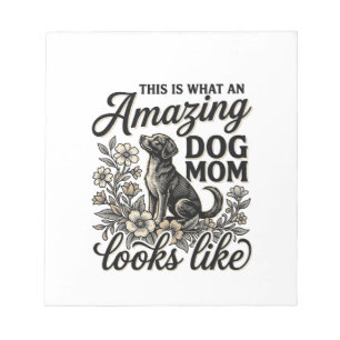 Bloc-note Maman de chien incroyable Design floral vintage po
