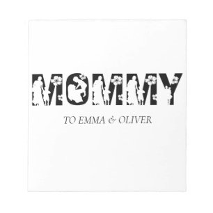 Bloc-note Maman   Unique Maman Fête des mères Noms des enfan