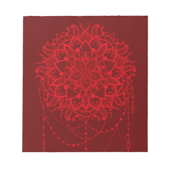 Bloc-note Mandala red maroon indien (Devant)