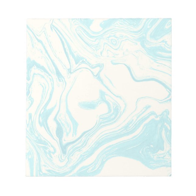 Bloc-note Marbre cool design en Turquoise et Crème (Devant)
