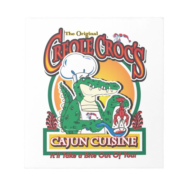 Bloc-note Mardi gras Cajun Crocodile (Devant)