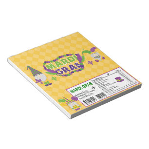Bloc-note Mardi Gras Candy Bar Wrapper Party