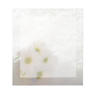 Bloc-note Mariage de dentelle et marguerites blanches