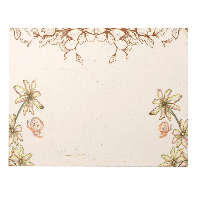 Bloc-note Mariage Fleurs vintages (Devant)