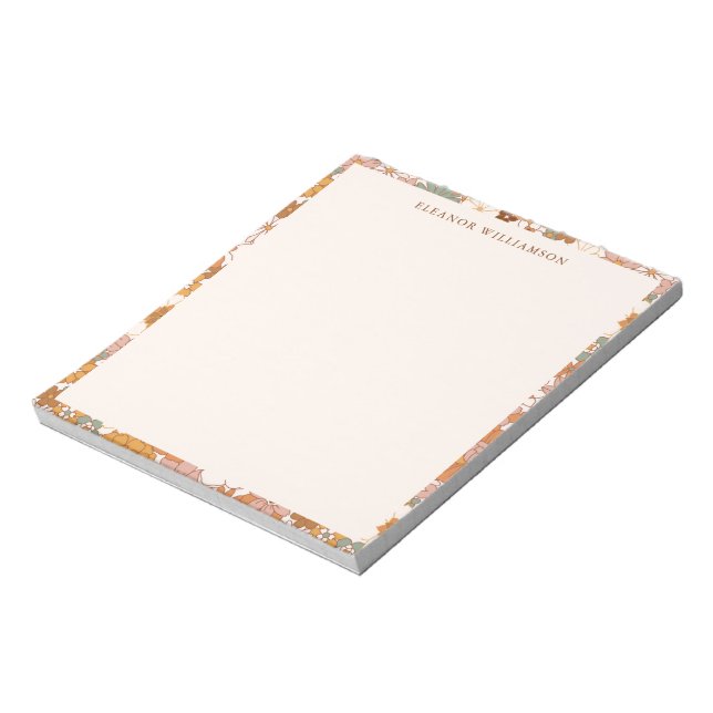 Bloc-note Mariage personnalisé Rétro Terracotta Bohème Flora (Tourné)