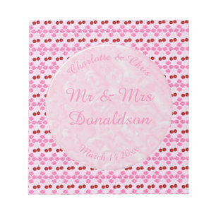 Bloc-note Mariage rose Printemps Cerisiers en fleurs et ceri