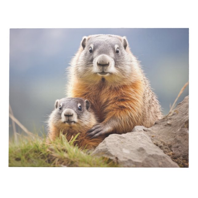 Bloc-note Marmotte Animal sauvage Beauté Liberté Amour sauva (Devant)