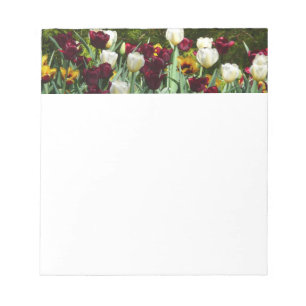 Bloc-note Maroon et Tulipes Jaunes Florales colorées