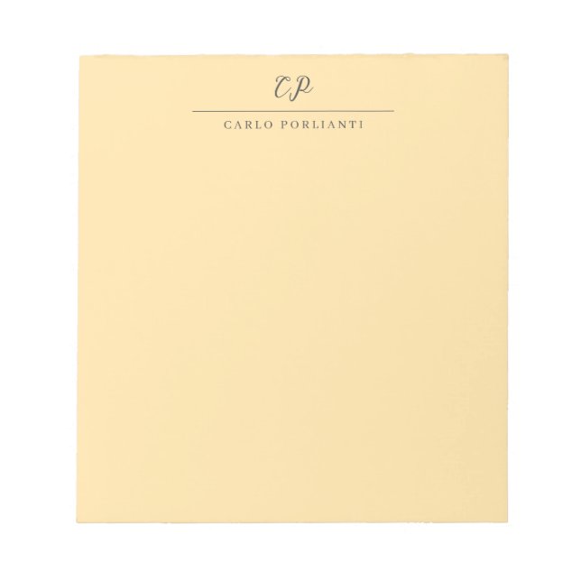 Bloc-note Marque-page Moderne Monogrammé Calligraphie Simple (Devant)