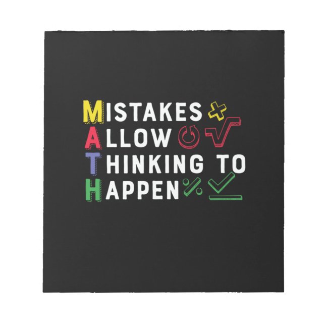 Bloc-note Math Enseignant Math Math Autoriser Happen (Devant)