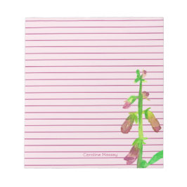 Bloc-note Mauve Foxglove Flower Pink Linked Personnalisé