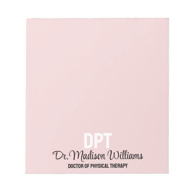 Bloc-note Médecin DPT personnalisé de la thérapie physique C (Devant)