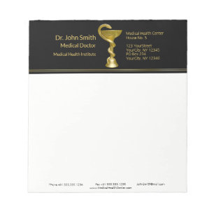 Bloc-note Médicale Snake Classy Bowl Hygieia Gold Caduceus