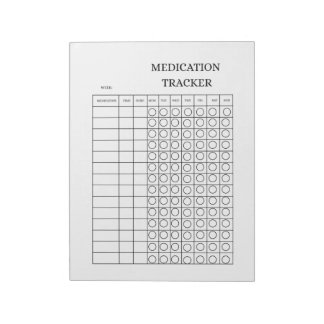 Bloc-note Medication Tracker Log Book