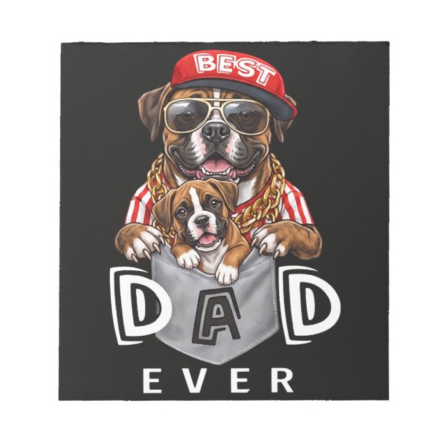 Bloc-note Meilleur Papa Boxer Ever (Devant)