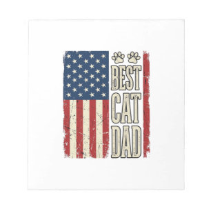 Bloc-note Meilleur Papa Chat Design de Chemise Vintage Flag_