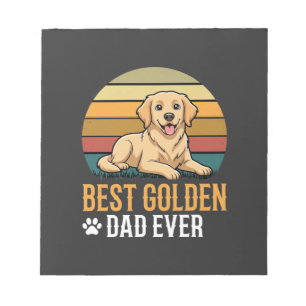 Bloc-note Meilleur Papa Golden Retriever Rétro Chien